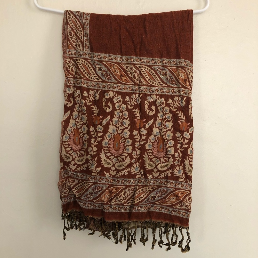 Floral Paisley Silk Rectangle Scarf